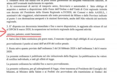 CHIUSURA IMPIANTO EMERGENZA COVID19